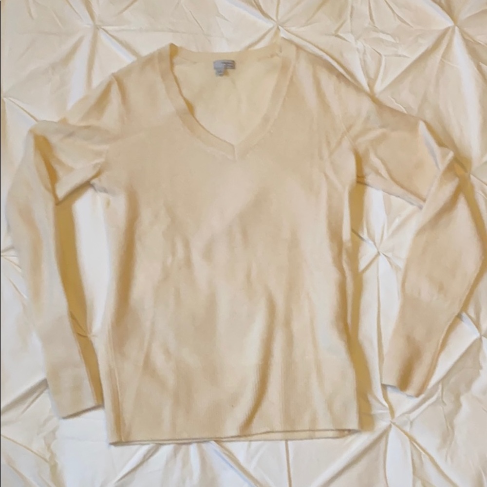 Cream Cashmere V Neck